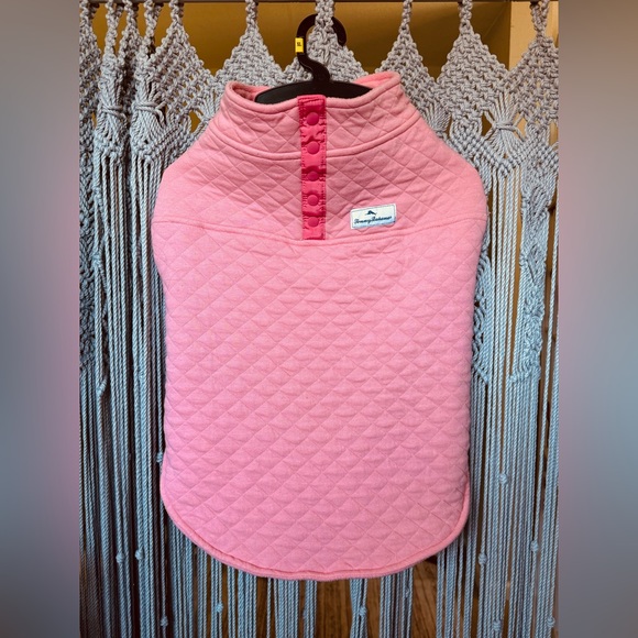 Pet (Dog) Tommy Bahama Pink Quilted Fleece Jacket - Picture 5 of 8